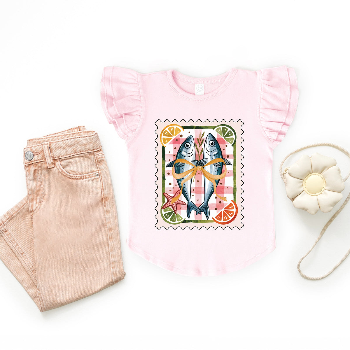 Sardines Stamp - Flutter Sleeve Graphic T-Shirt