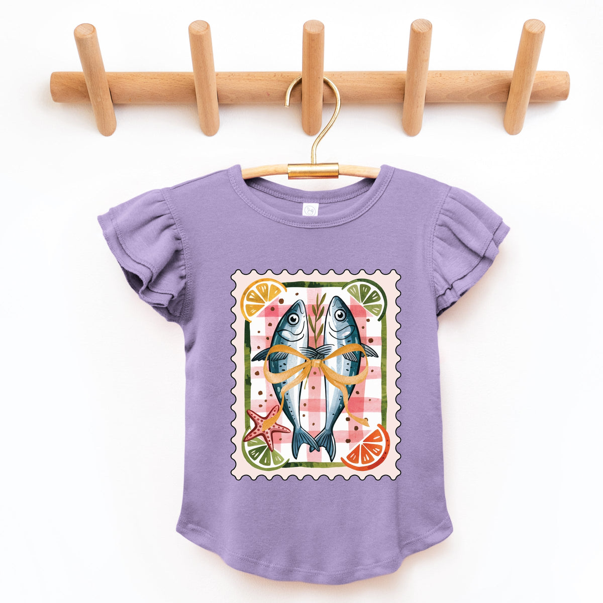 Sardines Stamp - Flutter Sleeve Graphic T-Shirt
