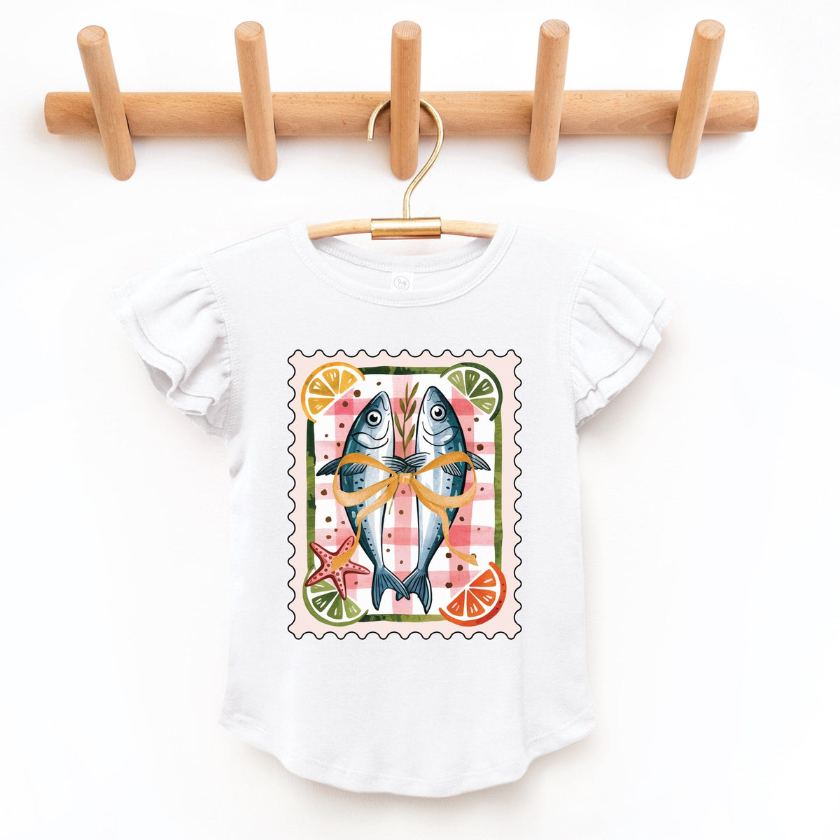 Sardines Stamp - Flutter Sleeve Graphic T-Shirt
