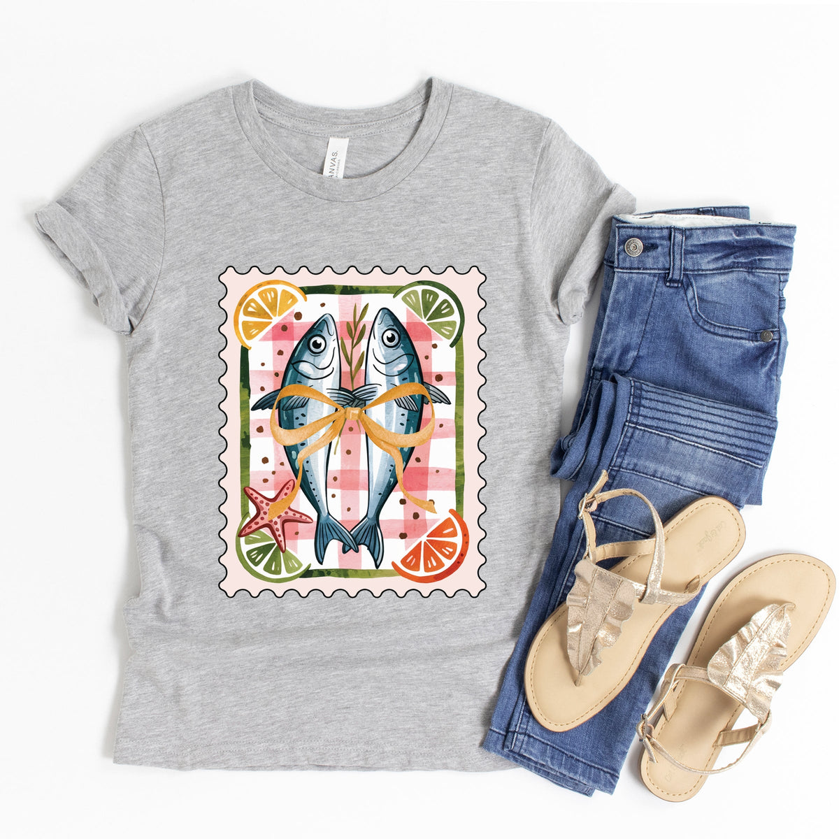 Sardines Stamp - Youth Short Sleeve Graphic T-Shirt