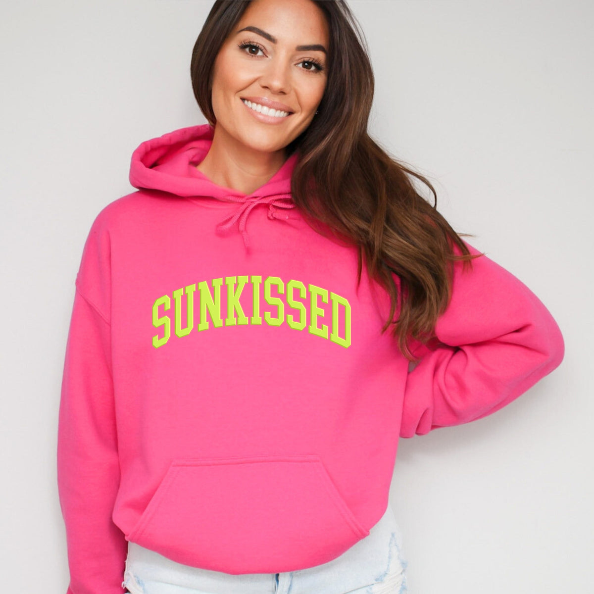 Sunkissed Varsity Arched Puff Print - Women's Graphic Hoodie