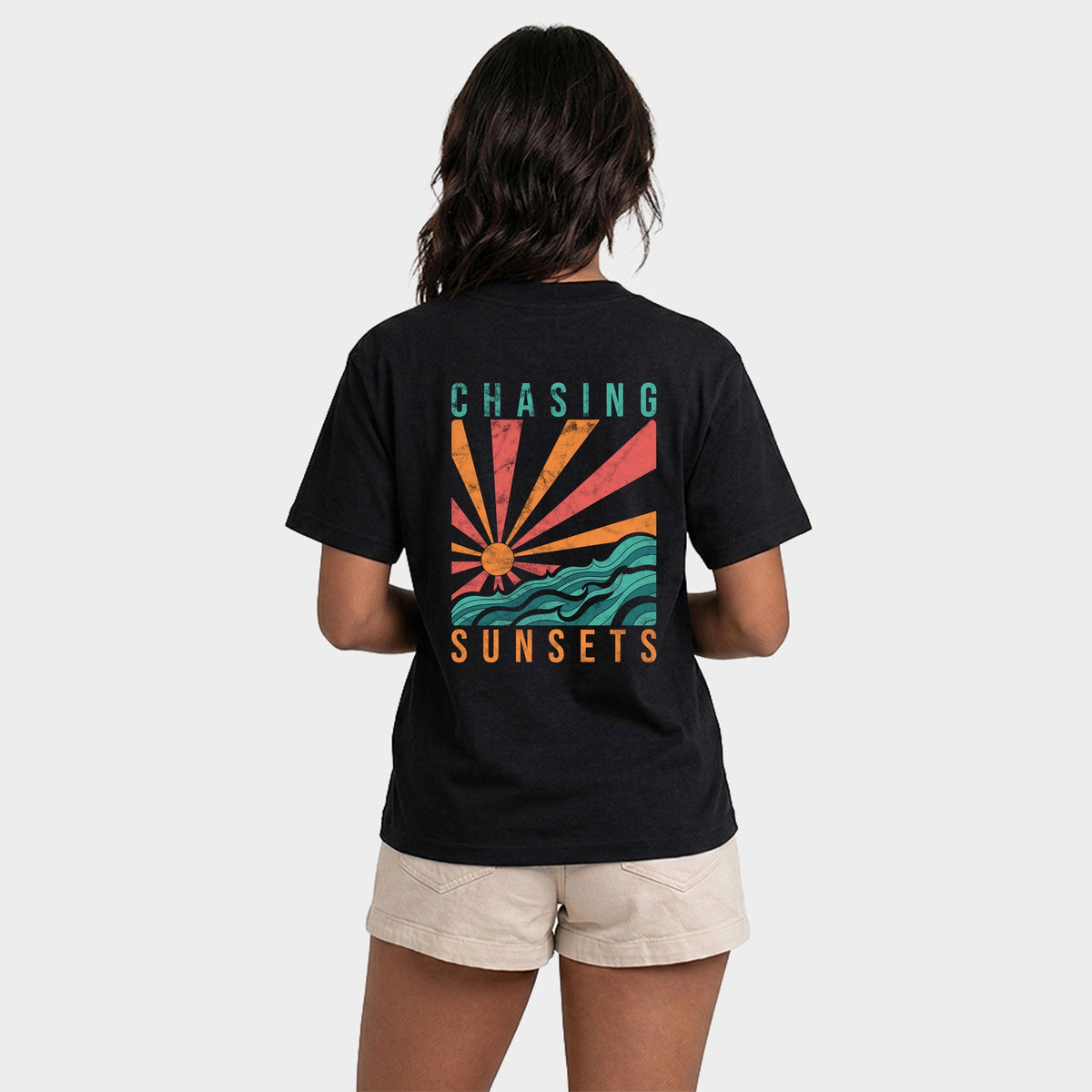 Chasing Sunsets Waves - Women's Relaxed Boxy Tee