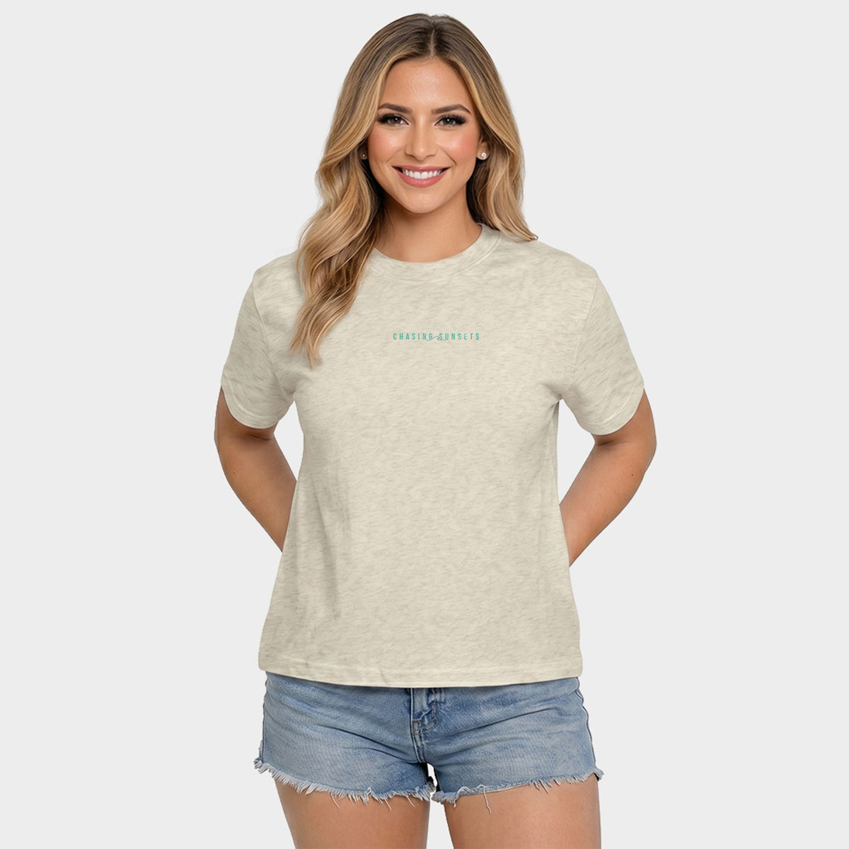 Chasing Sunsets Waves - Women's Relaxed Boxy Tee
