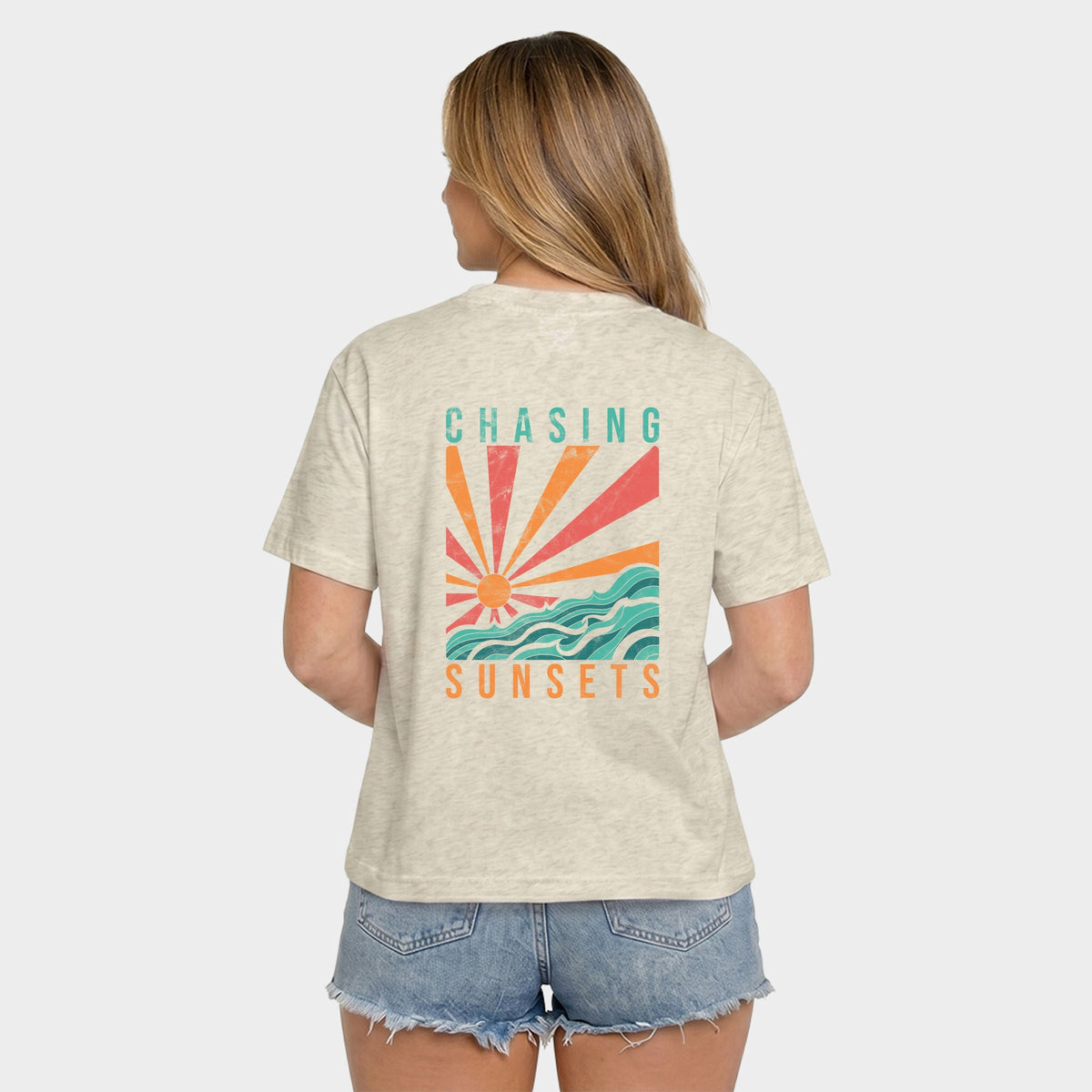 Chasing Sunsets Waves - Women's Relaxed Boxy Tee