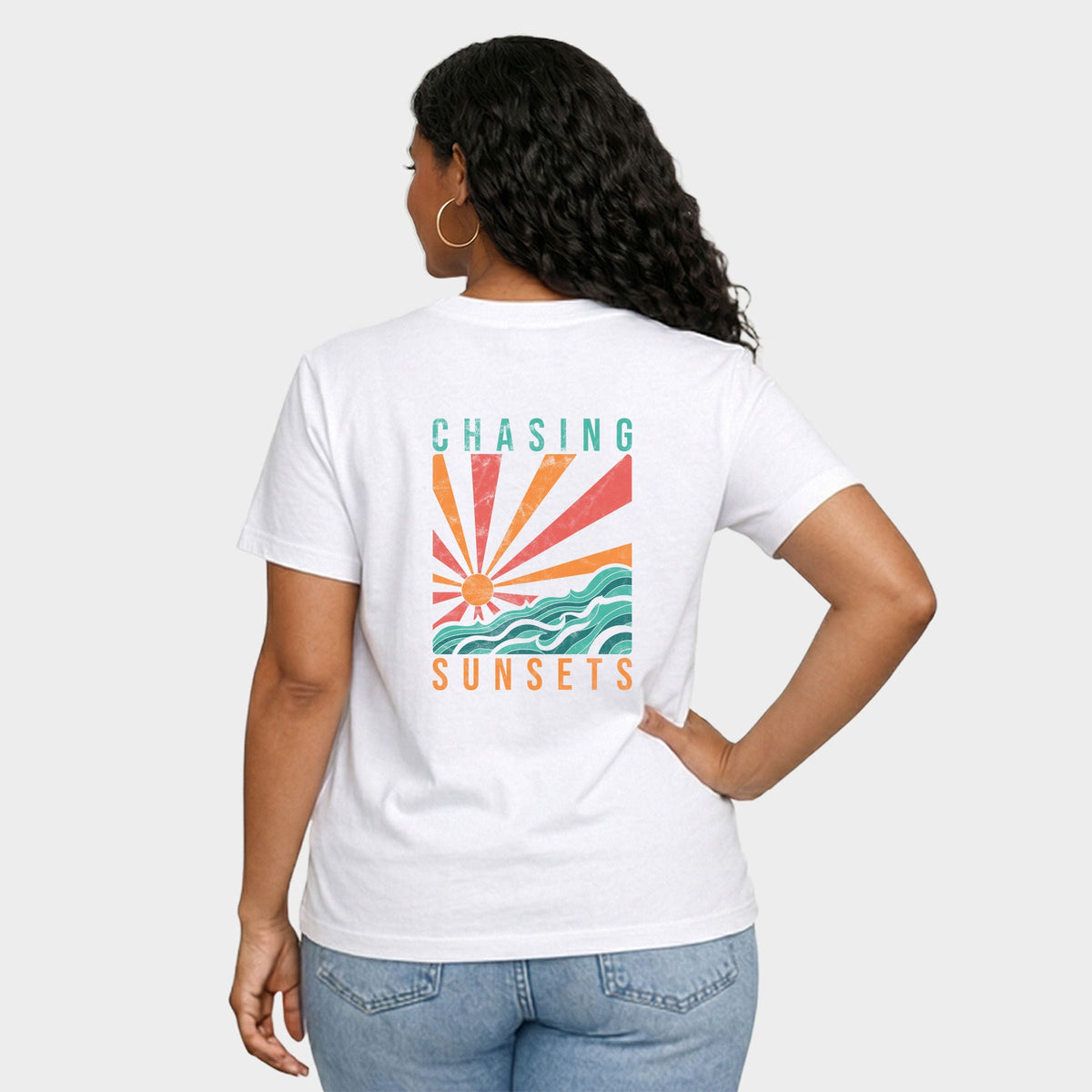 Chasing Sunsets Waves - Women's Relaxed Boxy Tee