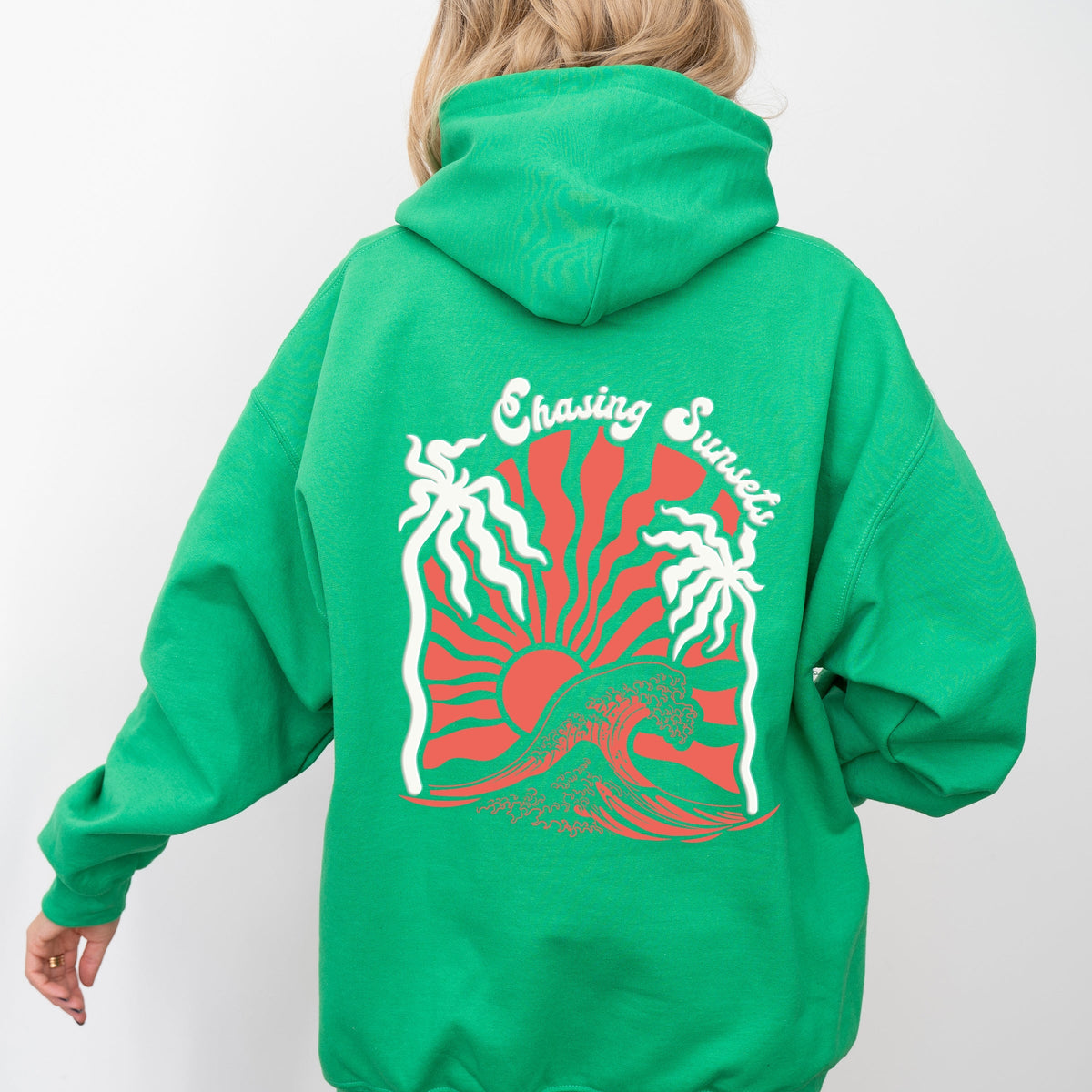 Chasing Sunsets Groovy Puff Print - Women's Graphic Hoodie
