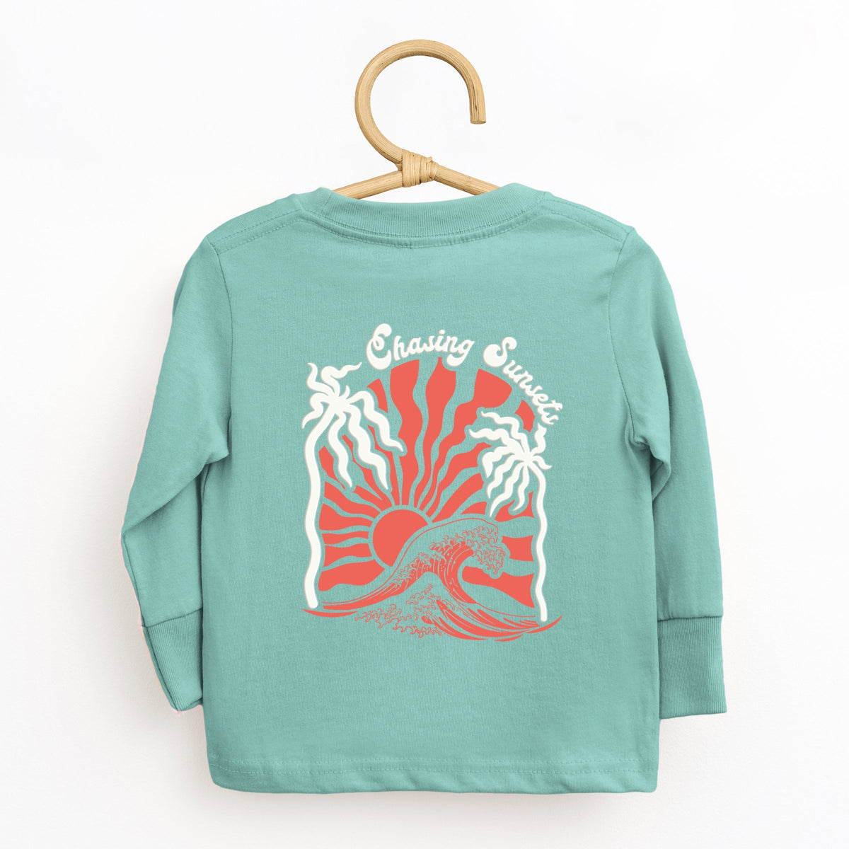 Chasing Sunsets Groovy Puff Print - Toddler Long Sleeve Graphic Tee