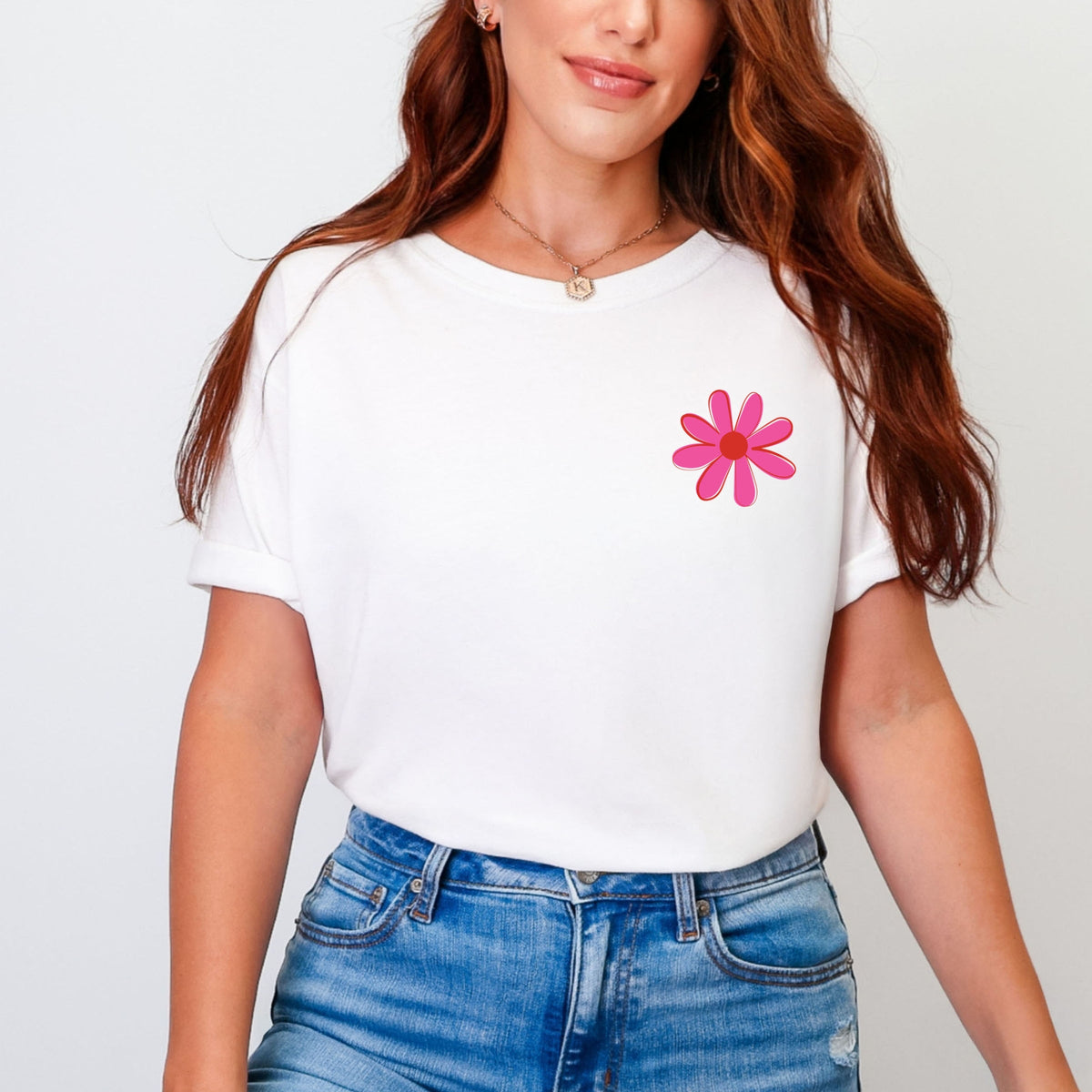 Happy Vibes Flower - Women's Garment Dyed Graphic T-Shirt
