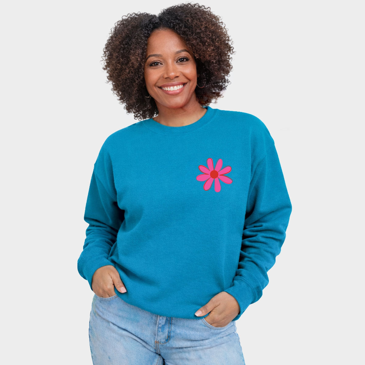 Happy Vibes Flower - Women's Graphic Sweatshirt