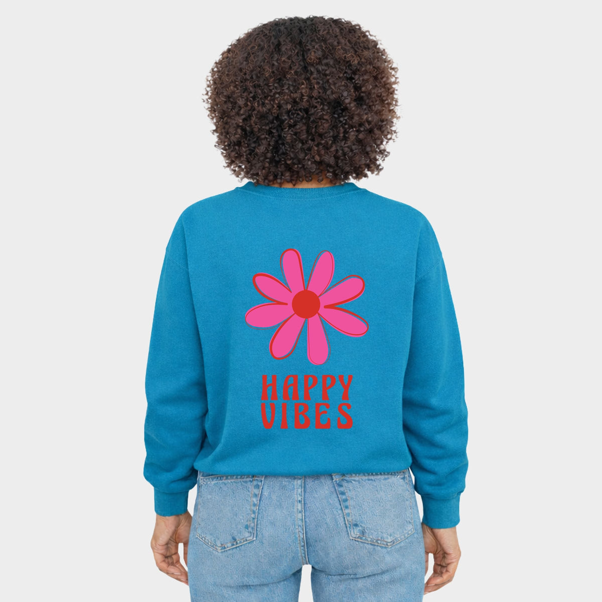 Happy Vibes Flower - Women's Graphic Sweatshirt