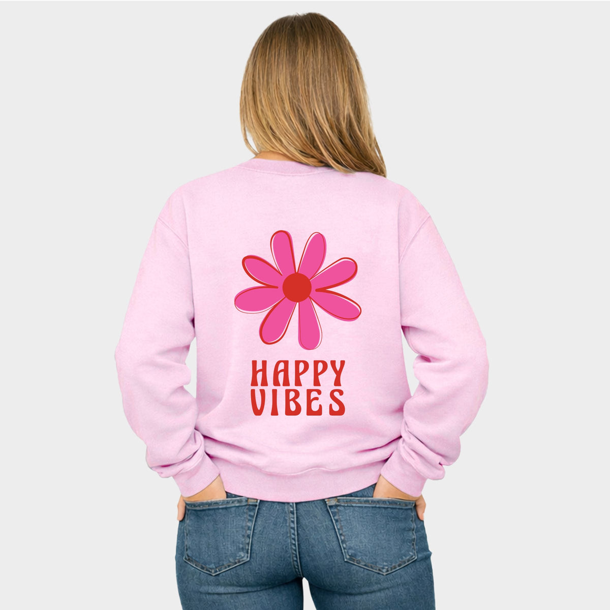 Happy Vibes Flower - Women's Graphic Sweatshirt