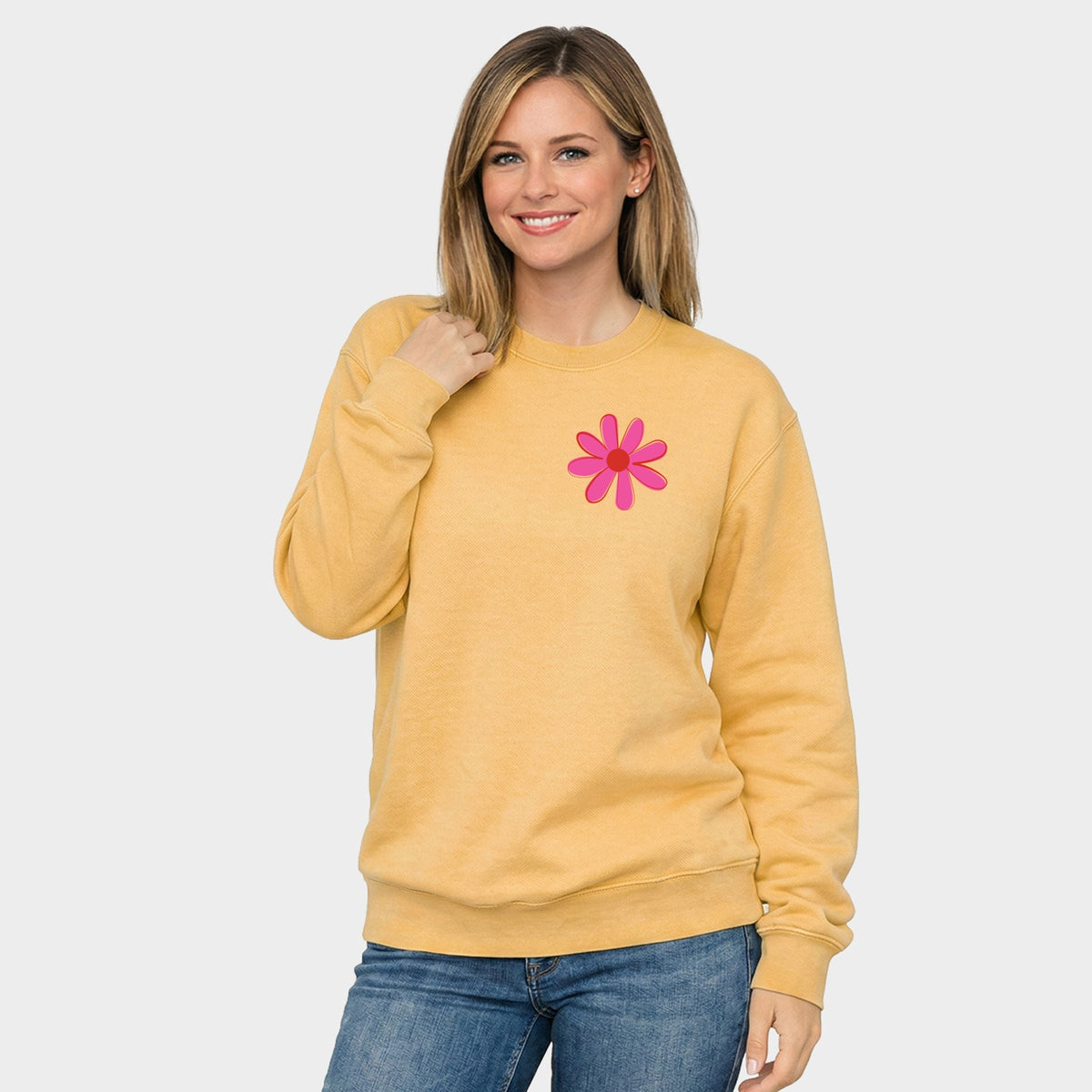Happy Vibes Flower - Women's Graphic Sweatshirt