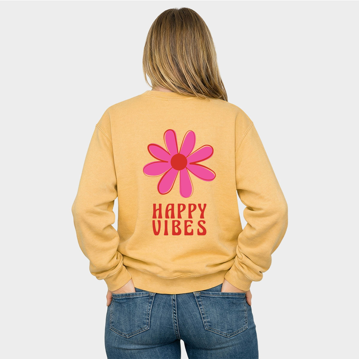 Happy Vibes Flower - Women's Graphic Sweatshirt
