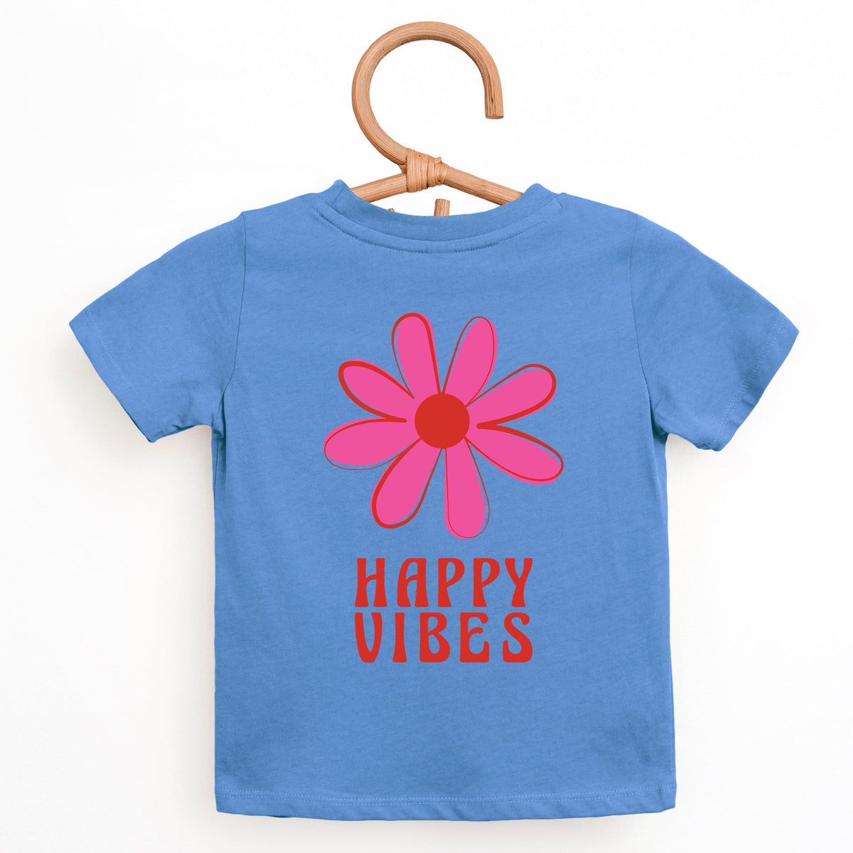 Happy Vibes Flower - Toddler Short Sleeve Graphic T-Shirt