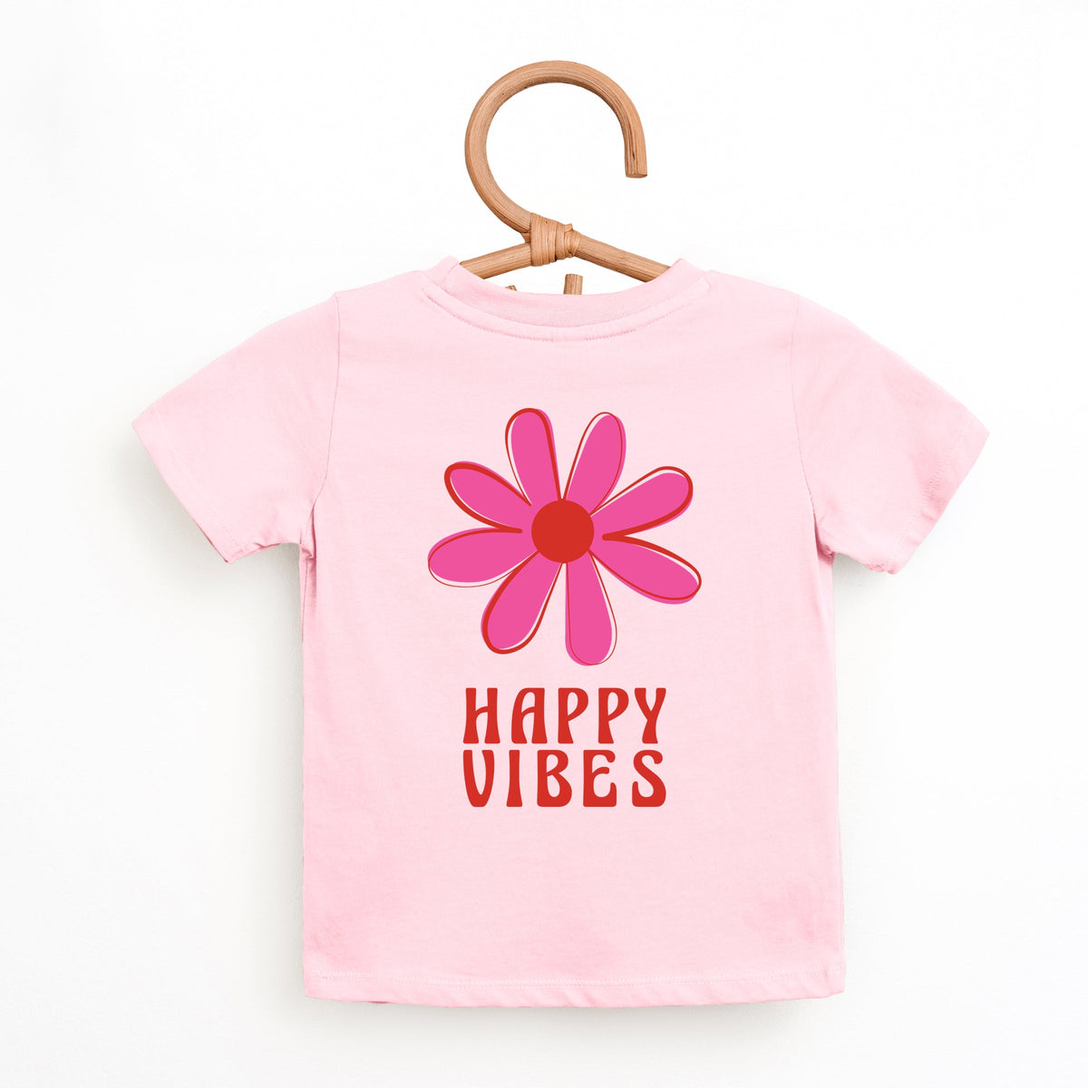 Happy Vibes Flower - Toddler Short Sleeve Graphic T-Shirt