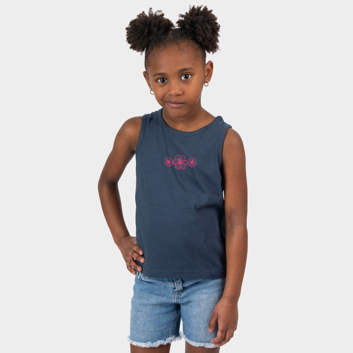 Hibiscus Row Pink - Youth Tank Top