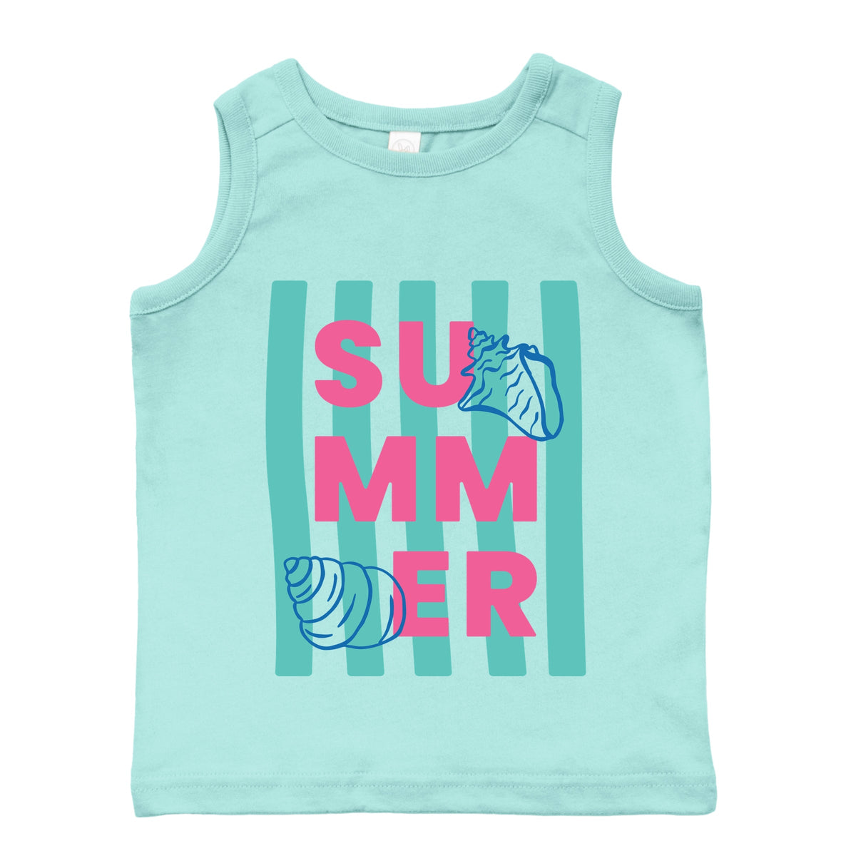 Summer Stripes Seashells - Toddler Graphic Tank