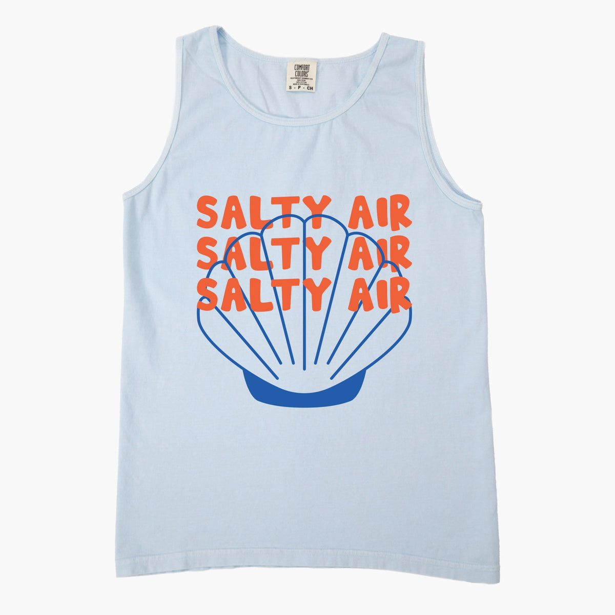 Salty Air Seashell - Women's Garment Dyed Graphic Tank Top