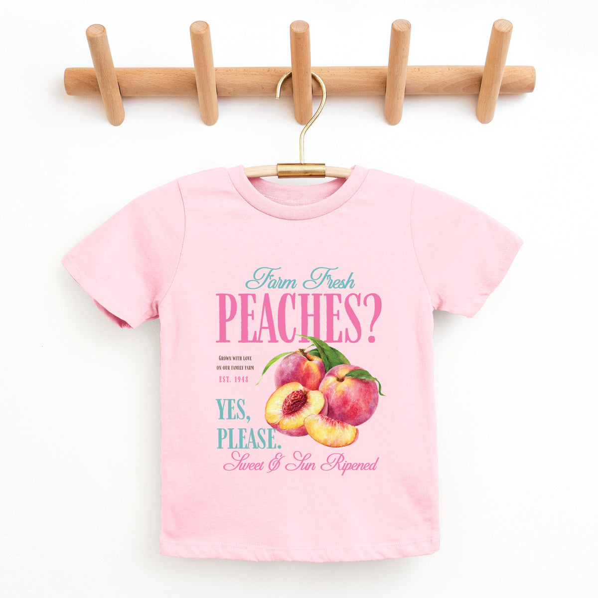 Farm Fresh Peaches - Youth Short Sleeve Graphic T-Shirt
