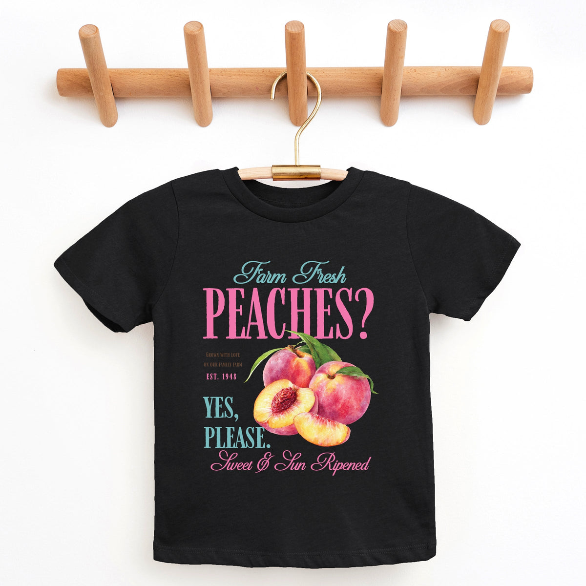 Farm Fresh Peaches - Youth Short Sleeve Graphic T-Shirt