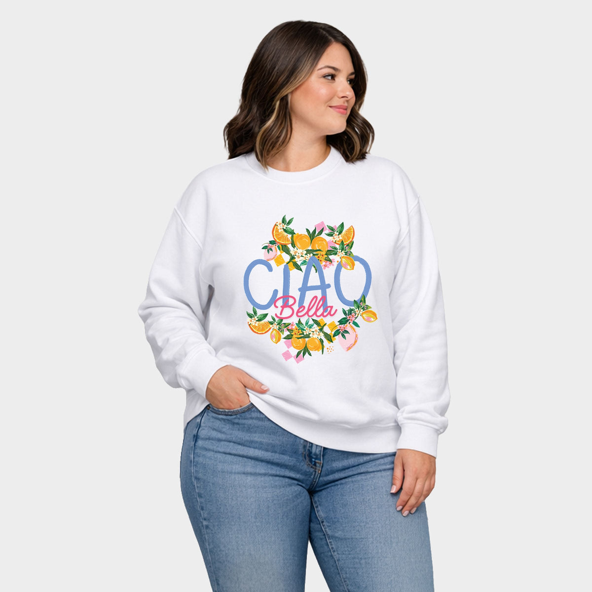 Ciao Bella Lemon - Women's Plus Sized Graphic Sweatshirt
