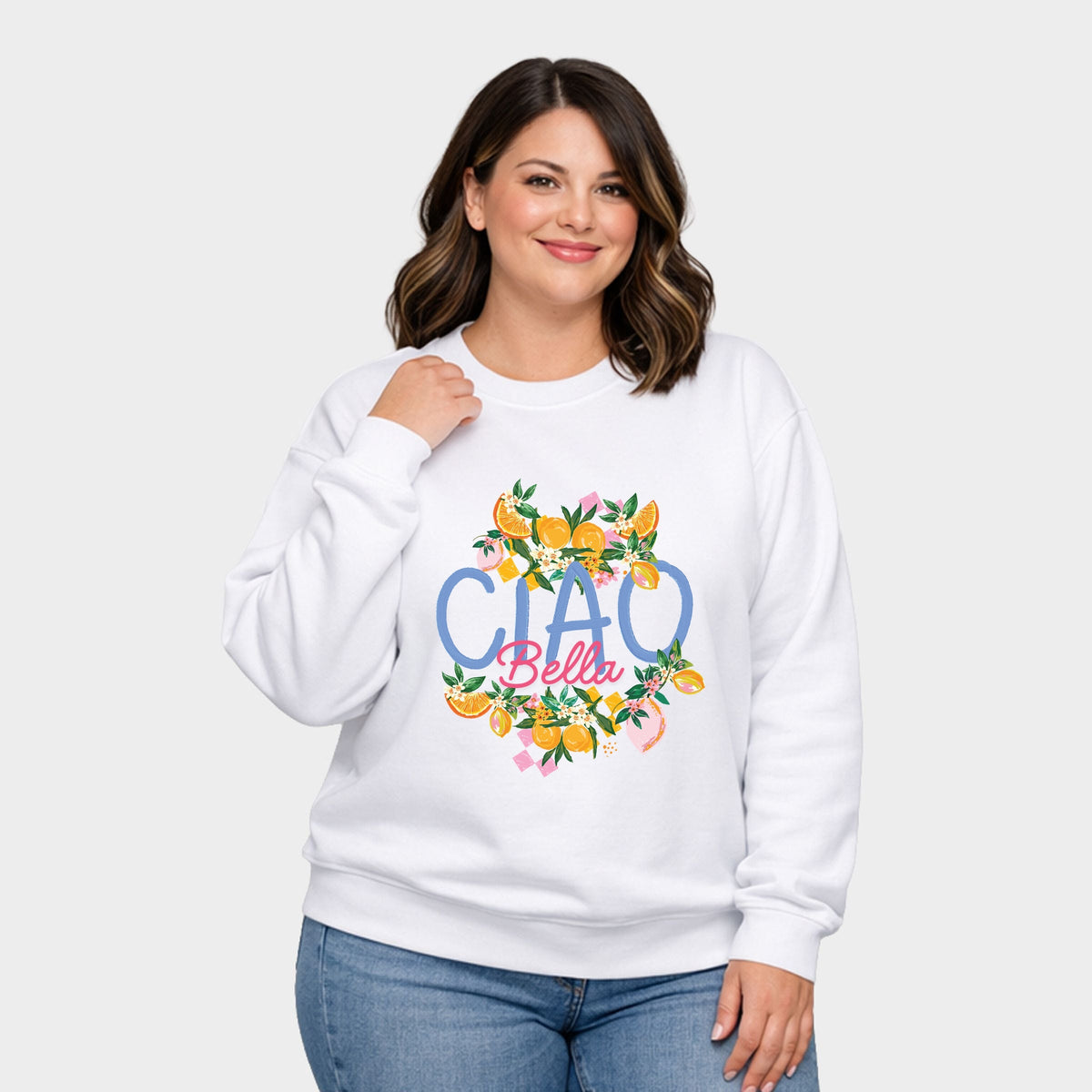Ciao Bella Lemon - Women's Plus Sized Graphic Sweatshirt