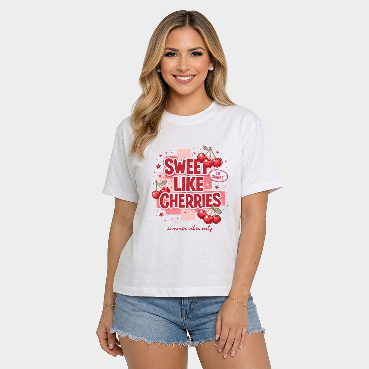 Sweet Like Cherries Summer Vibes - Women's Relaxed Boxy Tee