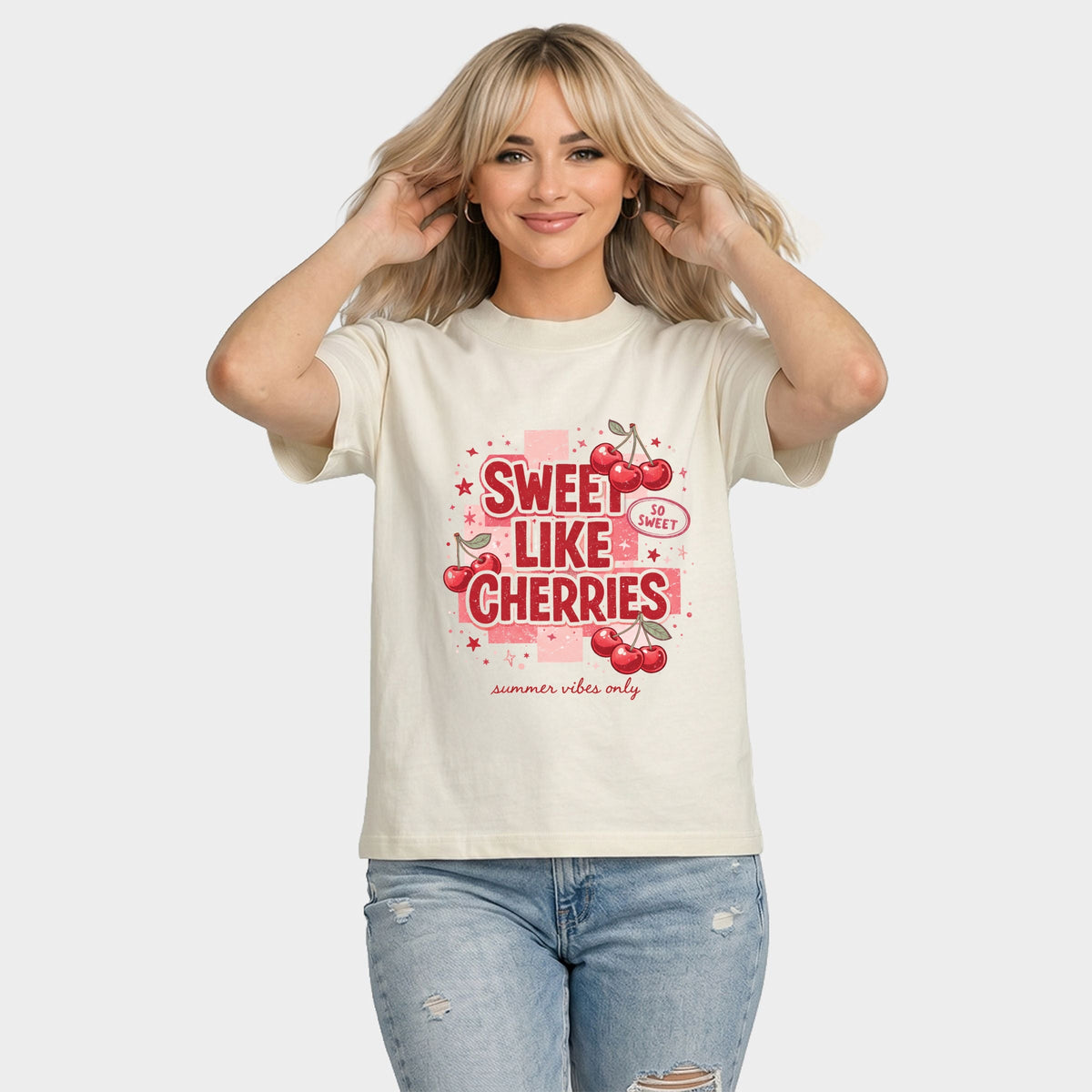 Sweet Like Cherries Summer Vibes - Women's Relaxed Boxy Tee