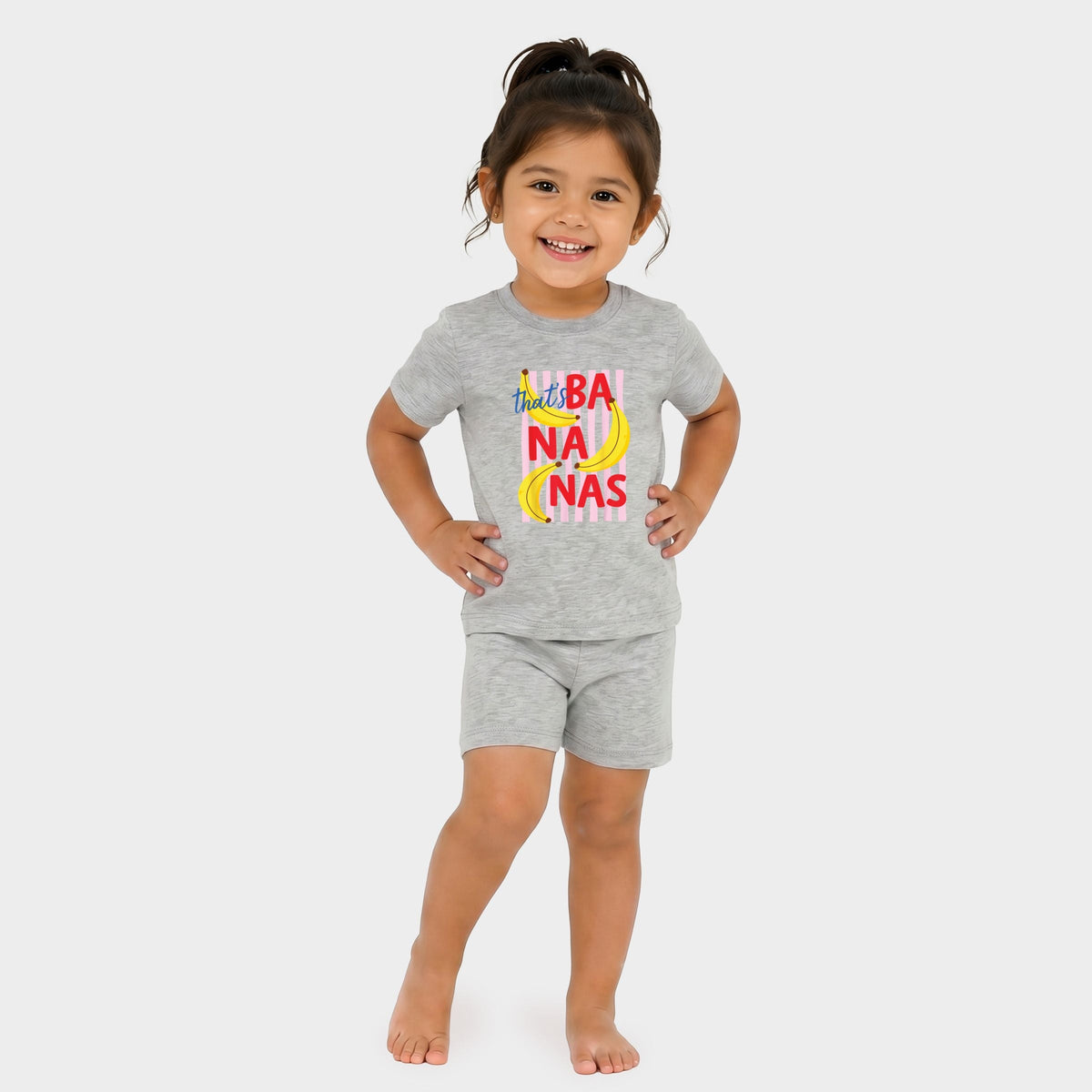 That's Bananas Stripes - Toddler Crew Shorts Set