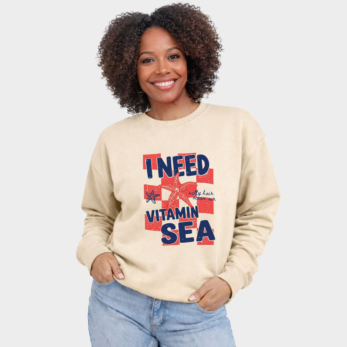 I Need Vitamin Sea - Women's Graphic Sweatshirt