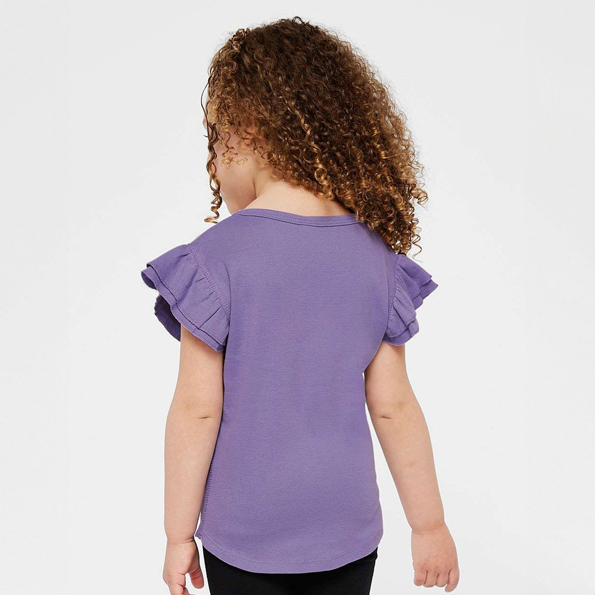 Ice Cream Cone Stripes - Girl's Flutter Sleeve Graphic T-Shirt