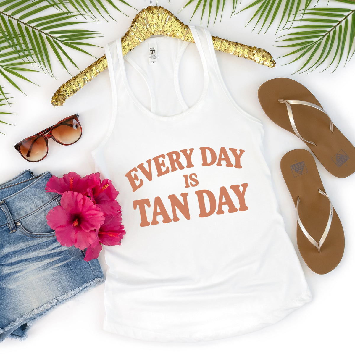 Every Day Is Tan Day - Women's Graphic Racerback Tank Top
