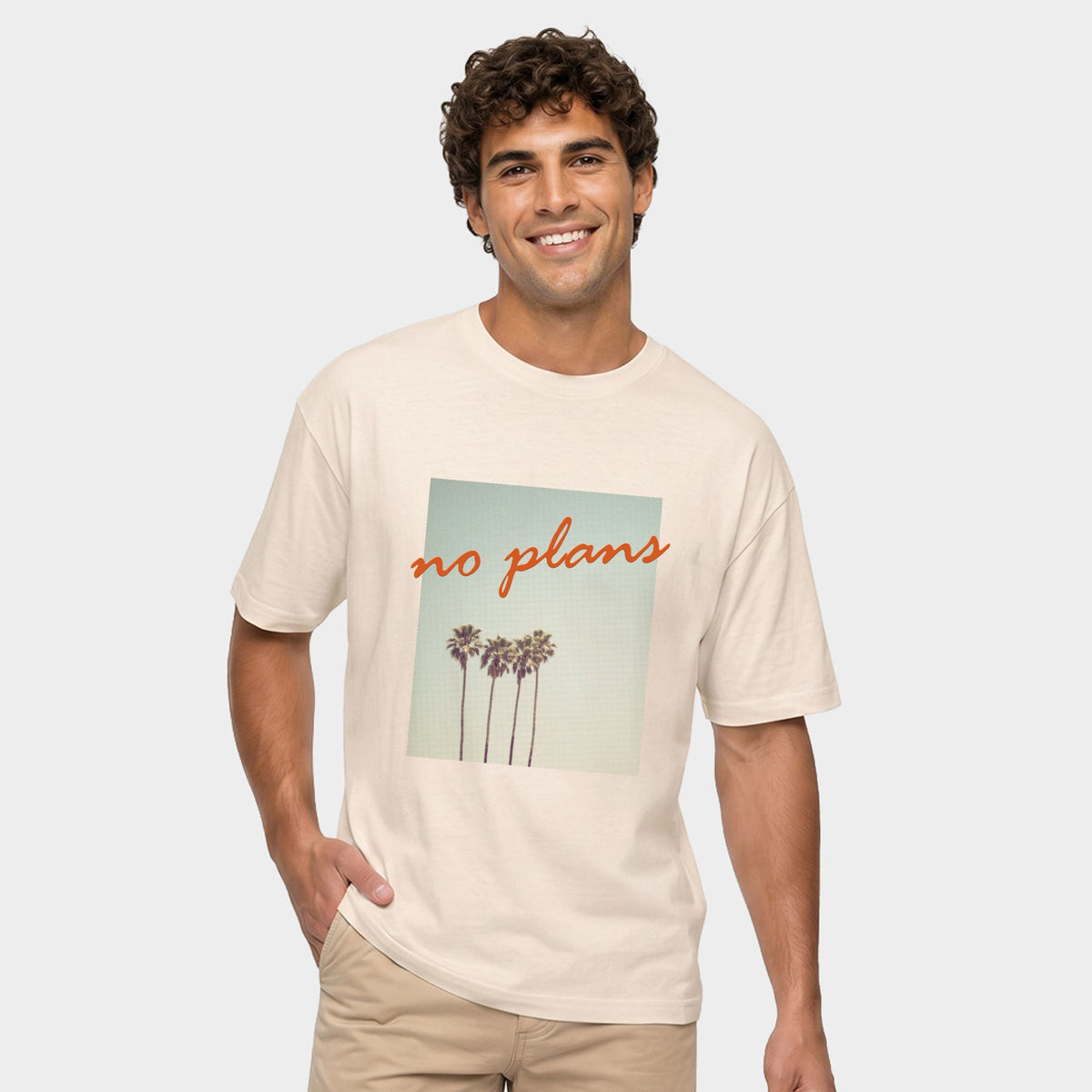 No Plans Puff Print - Men's Garment Dyed Graphic T-Shirt