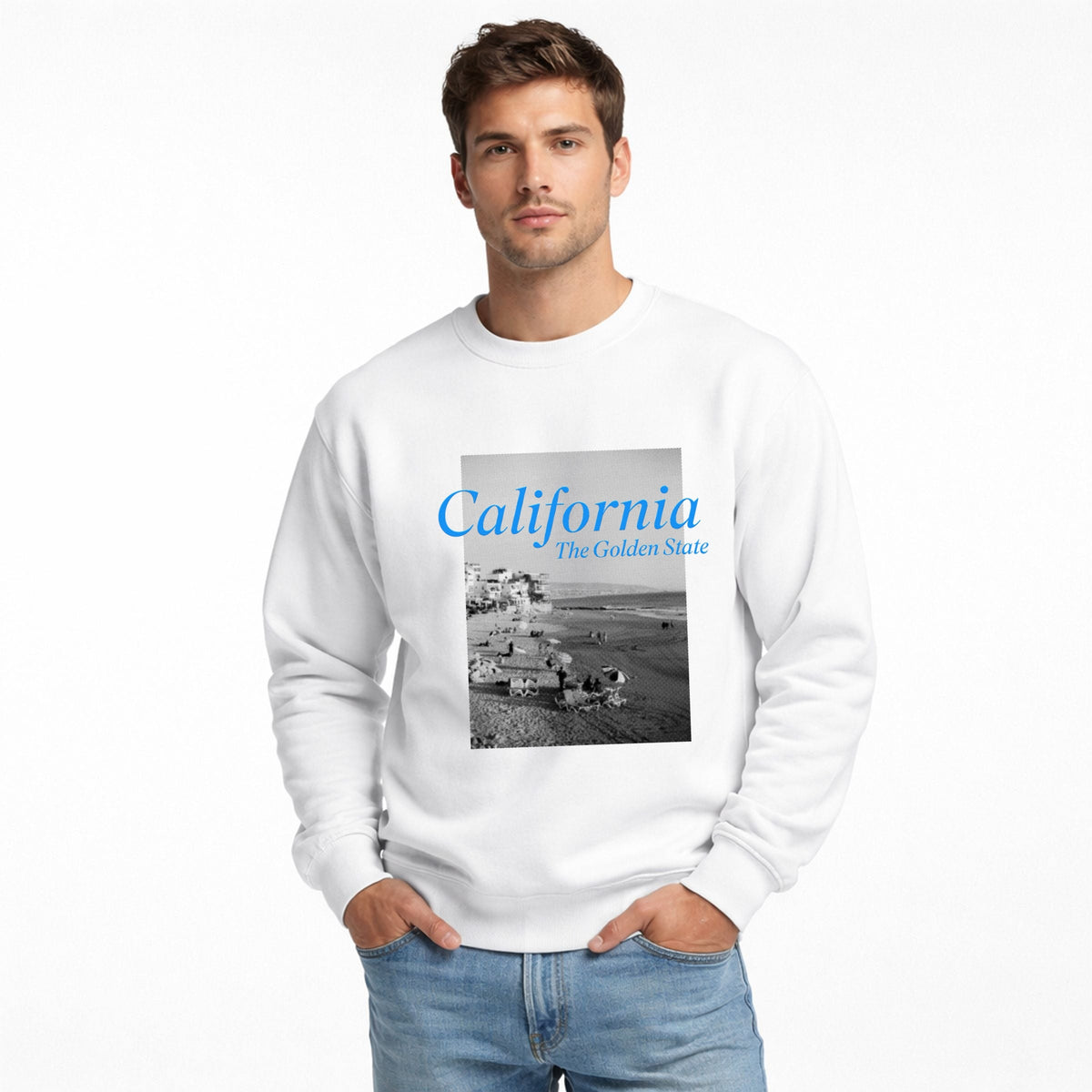 California Golden State Puff Print - Men's Graphic Sweatshirt