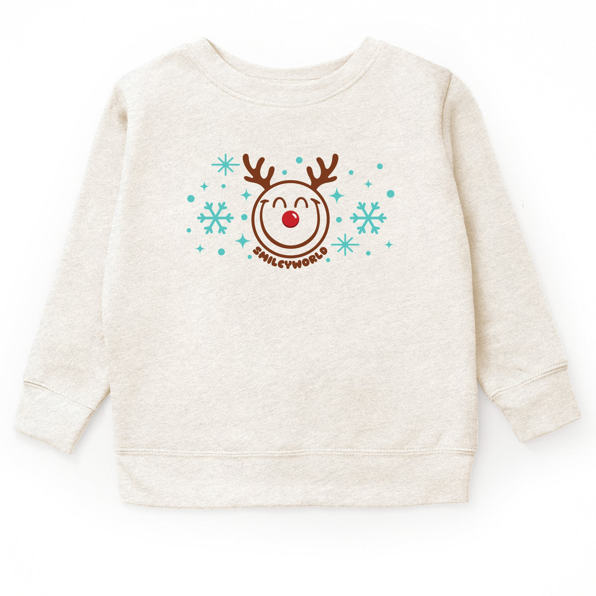 SmileyWorld Reindeer Snowflakes - Toddler Graphic Sweatshirt and Youth Graphic Sweatshirt