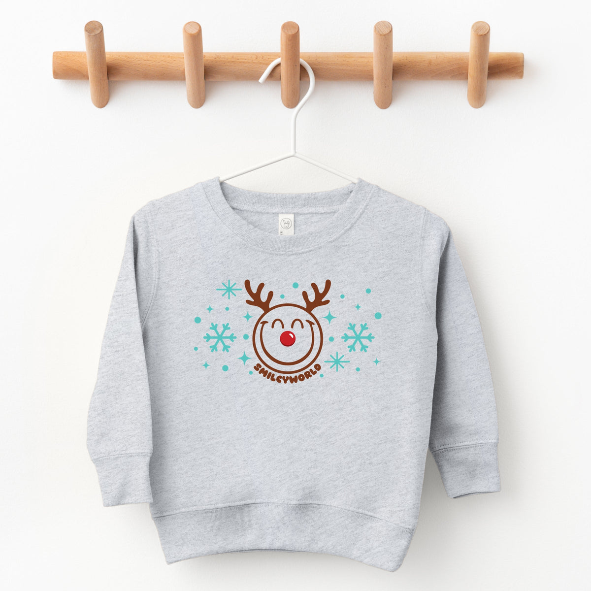 SmileyWorld Reindeer Snowflakes - Toddler Graphic Sweatshirt and Youth Graphic Sweatshirt