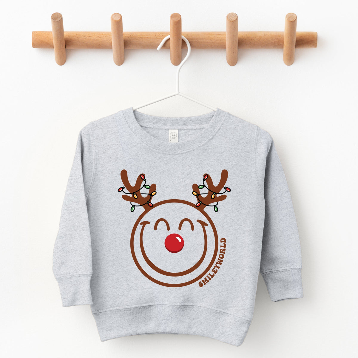 SmileyWorld Reindeer Lights - Toddler Graphic Sweatshirt and Youth Graphic Sweatshirt