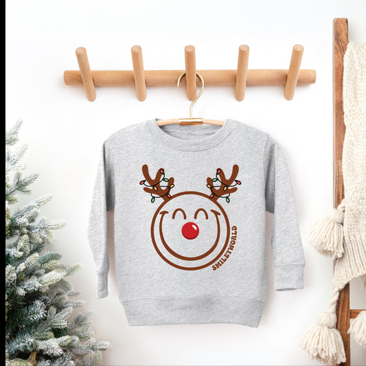 SmileyWorld Reindeer Lights - Toddler Graphic Sweatshirt and Youth Graphic Sweatshirt