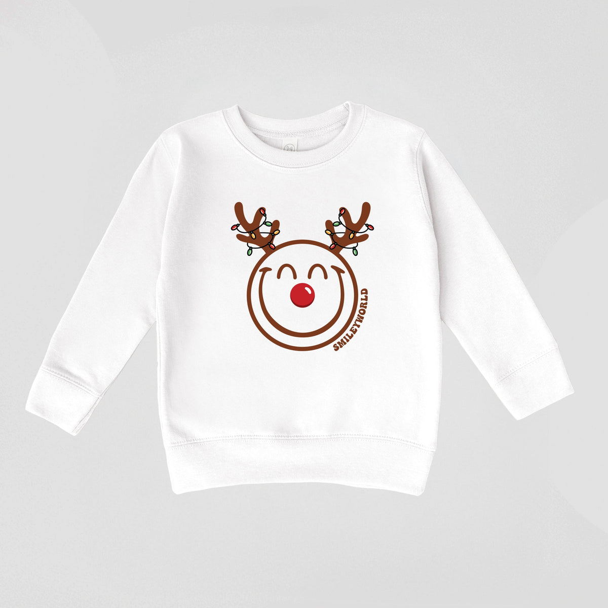 SmileyWorld Reindeer Lights - Toddler Graphic Sweatshirt and Youth Graphic Sweatshirt
