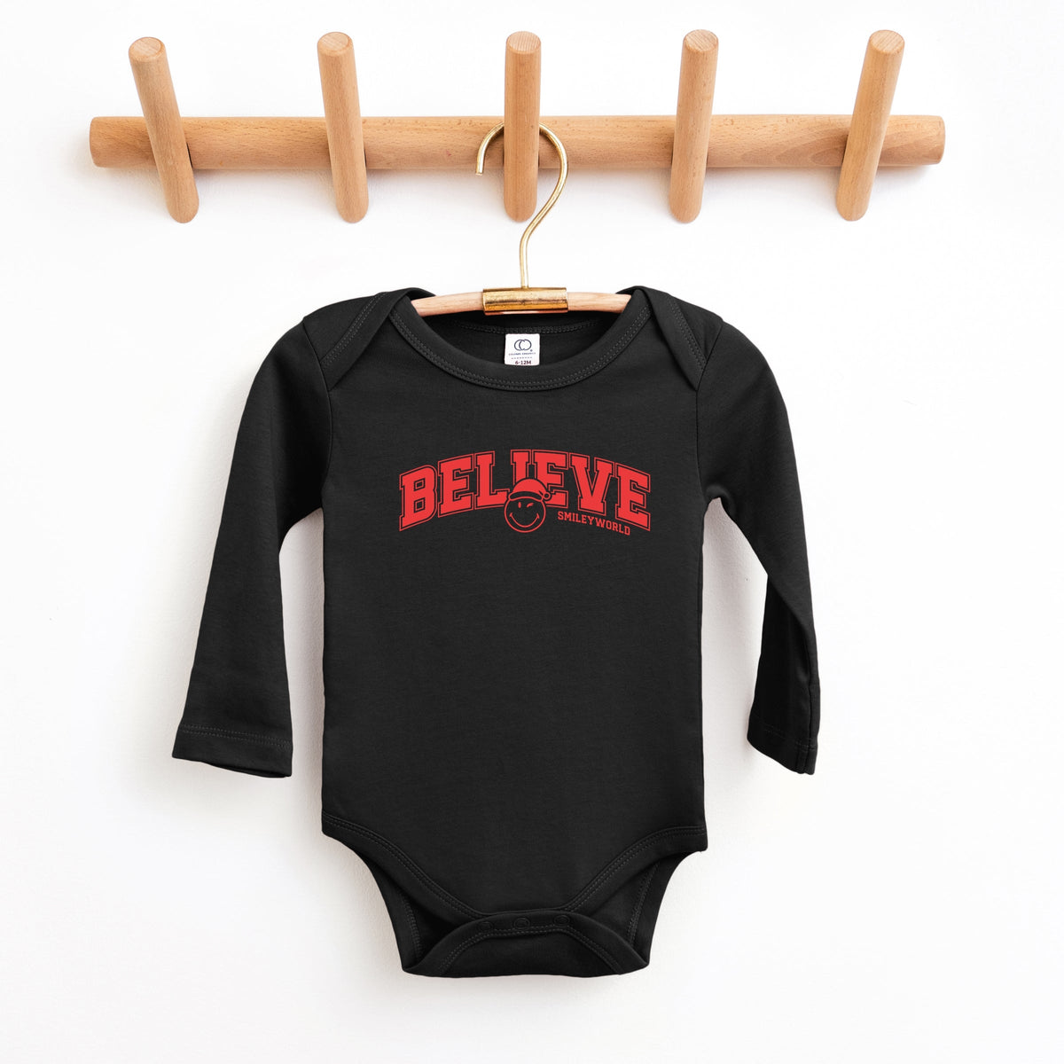 SmileyWorld Varsity Believe - Baby Long Sleeve Bodysuit