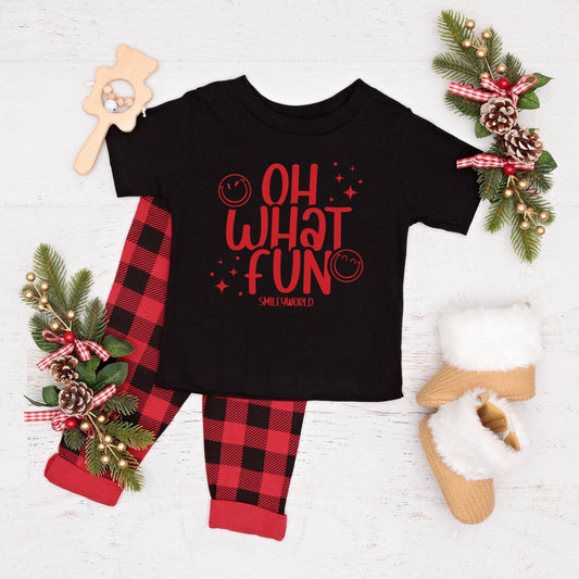 SmileyWorld Oh What Fun - Youth Short Sleeve Graphic T-Shirt and Toddler Short Sleeve Graphic T-Shirt