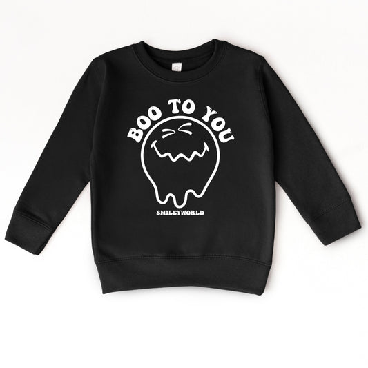 SmileyWorld Boo To You - Toddler Graphic Sweatshirt and Youth Graphic Sweatshirt