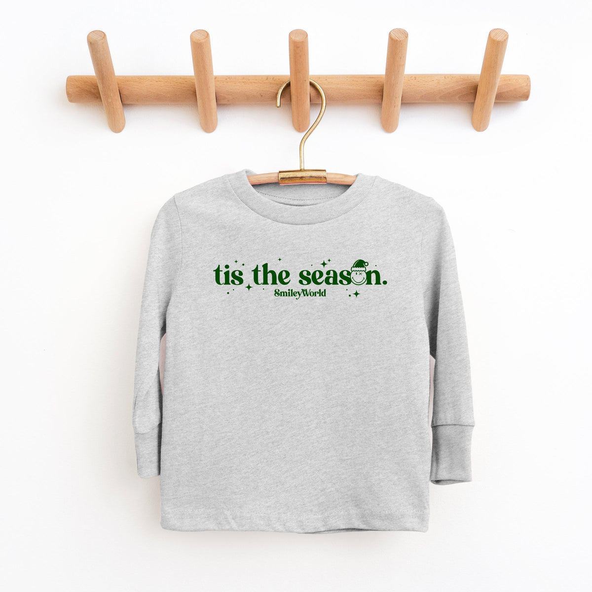 SmileyWorld Tis The Season Sparkle  - Youth Long Sleeve Graphic T-Shirt