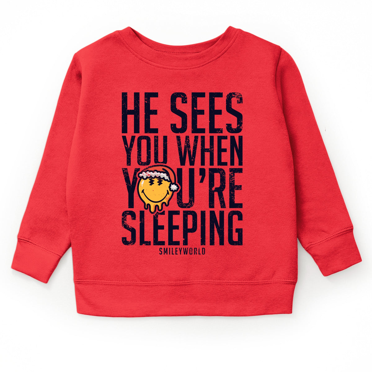 SmileyWorld He Sees You When You're Sleeping - Youth Graphic Sweatshirt