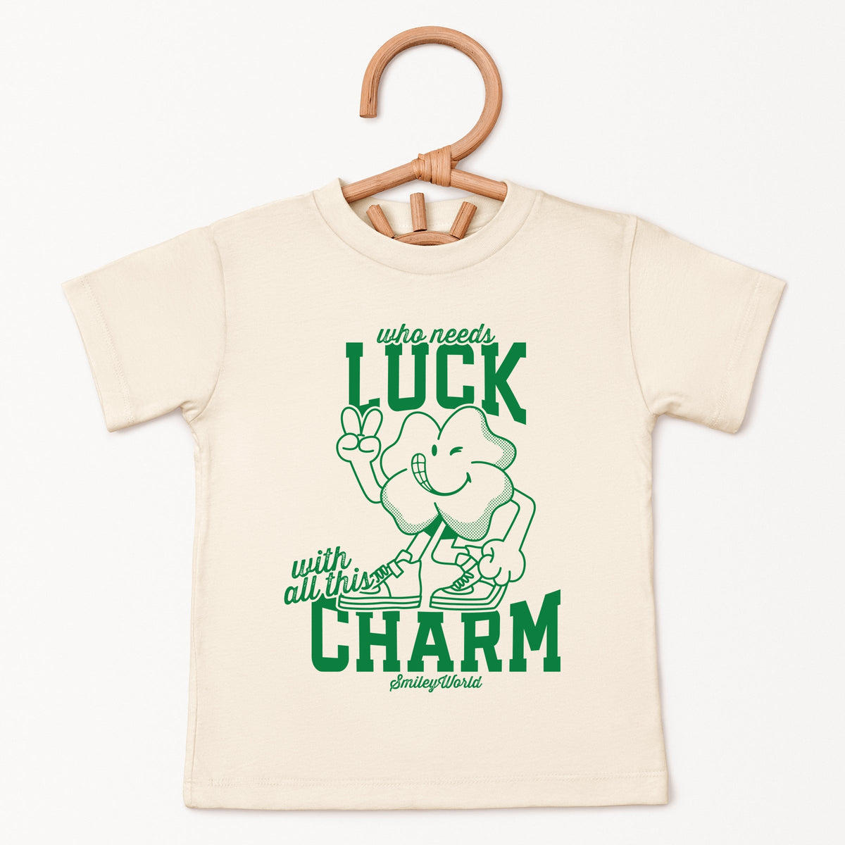 SmileyWorld Who Needs Luck - Toddler Short Sleeve Graphic T-Shirt