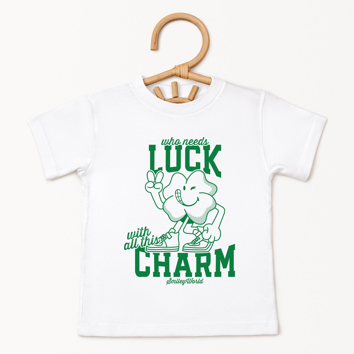 SmileyWorld Who Needs Luck - Toddler Short Sleeve Graphic T-Shirt