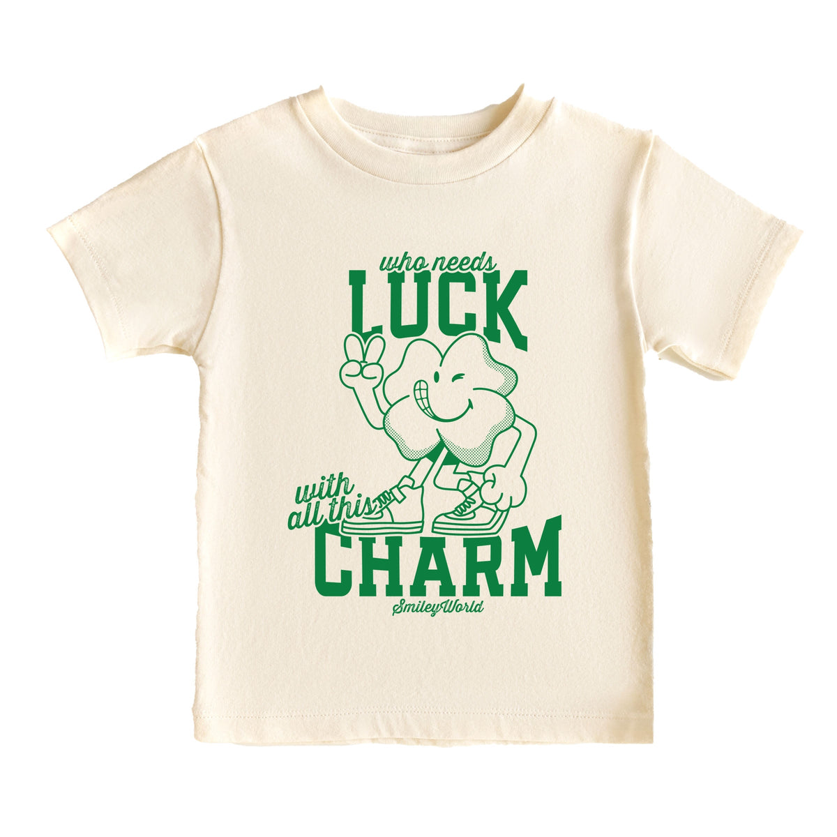 SmileyWorld Who Needs Luck - Toddler Short Sleeve Graphic T-Shirt