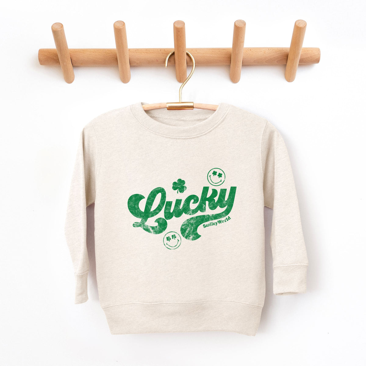 SmileyWorld Lucky Cursive Distressed - Youth Graphic Sweatshirt