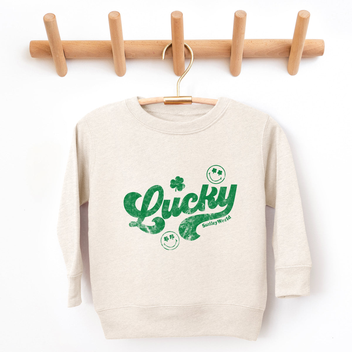 SmileyWorld Lucky Cursive Distressed - Toddler Graphic Sweatshirt