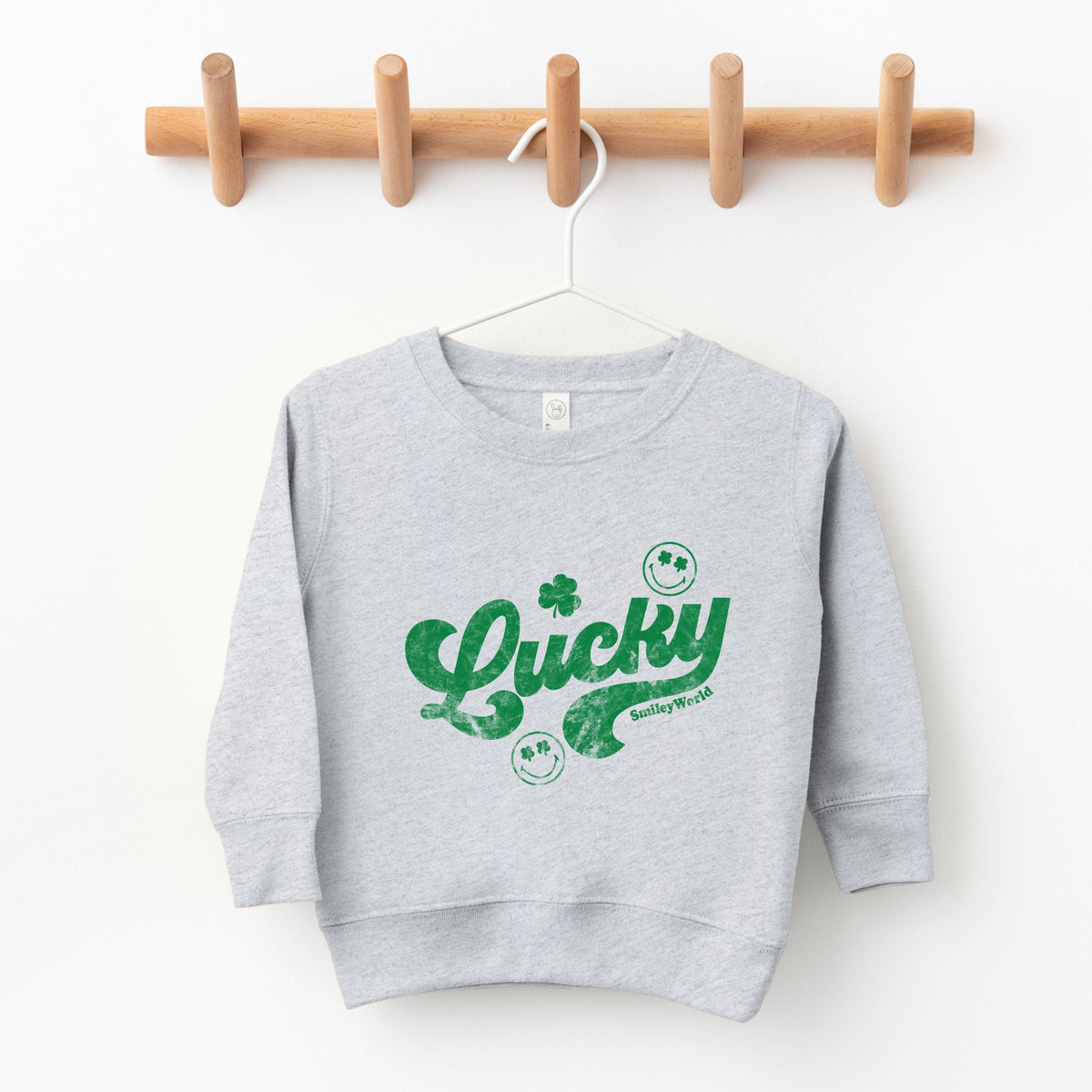 SmileyWorld Lucky Cursive Distressed - Toddler Graphic Sweatshirt